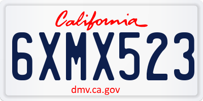 CA license plate 6XMX523