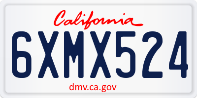 CA license plate 6XMX524