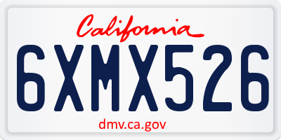 CA license plate 6XMX526