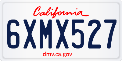 CA license plate 6XMX527