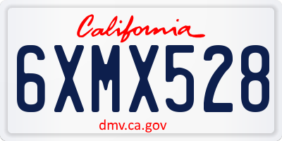 CA license plate 6XMX528