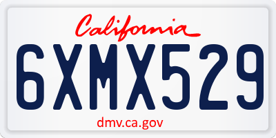 CA license plate 6XMX529
