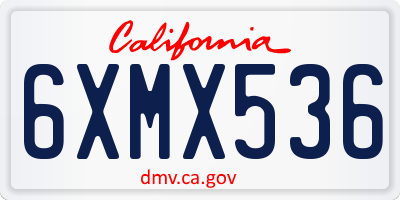 CA license plate 6XMX536