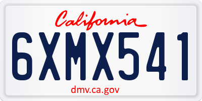 CA license plate 6XMX541