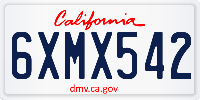 CA license plate 6XMX542