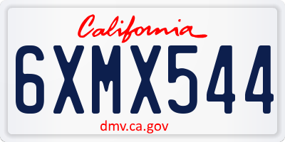 CA license plate 6XMX544