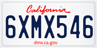 CA license plate 6XMX546