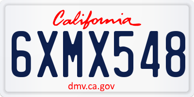 CA license plate 6XMX548