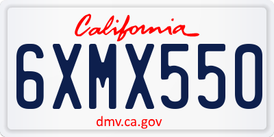 CA license plate 6XMX550