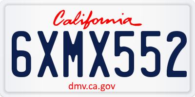 CA license plate 6XMX552