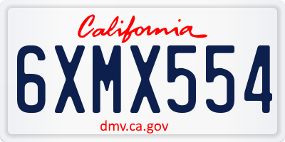 CA license plate 6XMX554