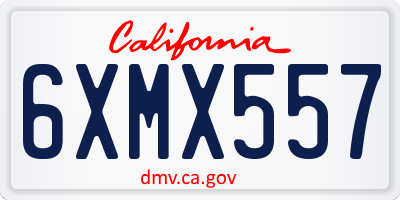 CA license plate 6XMX557