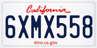 CA license plate 6XMX558