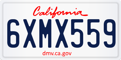 CA license plate 6XMX559