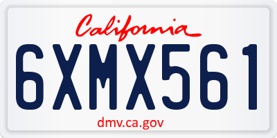CA license plate 6XMX561