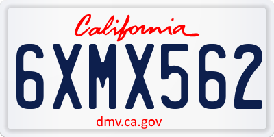 CA license plate 6XMX562