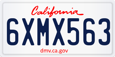 CA license plate 6XMX563
