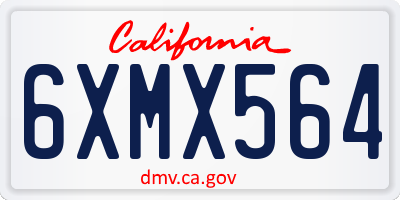 CA license plate 6XMX564
