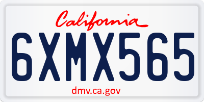 CA license plate 6XMX565