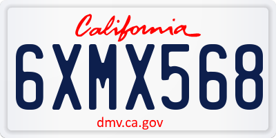 CA license plate 6XMX568