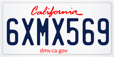 CA license plate 6XMX569
