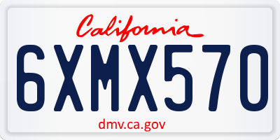 CA license plate 6XMX570
