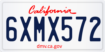 CA license plate 6XMX572