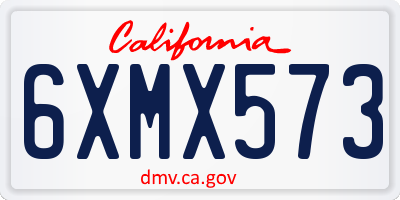 CA license plate 6XMX573