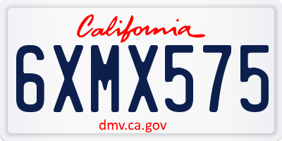 CA license plate 6XMX575