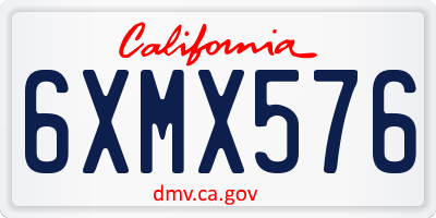 CA license plate 6XMX576