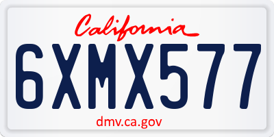CA license plate 6XMX577