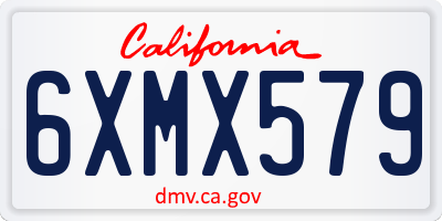 CA license plate 6XMX579