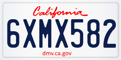 CA license plate 6XMX582