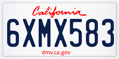 CA license plate 6XMX583