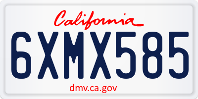 CA license plate 6XMX585