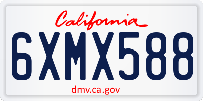 CA license plate 6XMX588