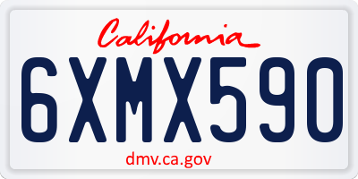 CA license plate 6XMX590