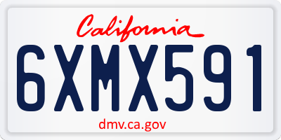 CA license plate 6XMX591