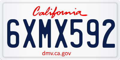 CA license plate 6XMX592