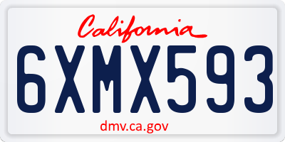 CA license plate 6XMX593