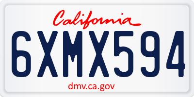 CA license plate 6XMX594