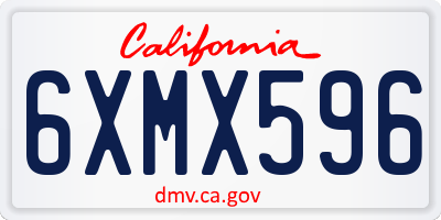 CA license plate 6XMX596