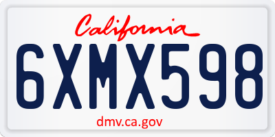 CA license plate 6XMX598