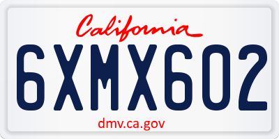 CA license plate 6XMX602