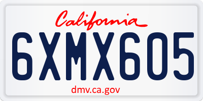 CA license plate 6XMX605