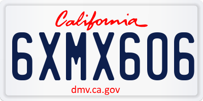CA license plate 6XMX606