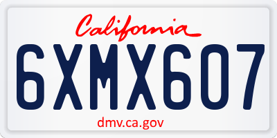 CA license plate 6XMX607