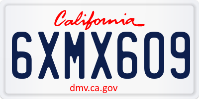 CA license plate 6XMX609