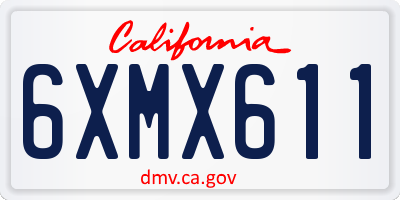 CA license plate 6XMX611