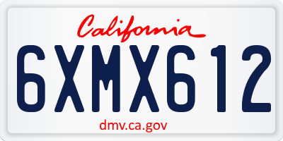 CA license plate 6XMX612